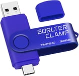 Clé Usb Type C 32 Go, Borlterclamp Mémoire Stick Double Connecteur Usb C 3.0 U Disque Flash Drive Pour Smartphone Android Samsung S10/S9/S8, Huawei Honor, Lg, Tablette Et Ordinateur (Bleu)[Q1639]