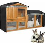 4FT:122x50x105 Housses Cage Lapin, Housse Anti-Poussière pour Cage à Lapin Double Couche Imperméable Extérieure avec Fermeture éclair et Ventilation