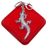Gecko Brillant Porte-Clés 3D Pendentif Sac Strass, Homme Femme , San Valentino