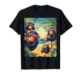 Funny Monkey Tropical Beach Summer Vacation T-Shirt