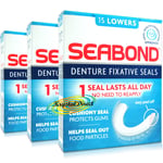 3x Seabond Gum Denture Fixative Maximum Strength Original Seals 15 Lowers