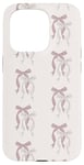 Coque pour iPhone 15 Pro Noeud rose Coquette noire Esthétique Cottagecore Girly