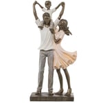 Alexandra House Living Figurine décorative en Plastique doré Famille 10 x 15 x 30 cm