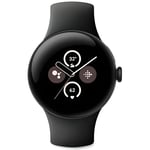 Montre connectée Google Pixel Watch 2 – Boîtier en aluminium Noir Mat – Bracelet sport Noir Volcanique – Wifi