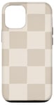 Coque pour iPhone 12/12 Pro Beige clair classique à carreaux Grand damier Beige clair