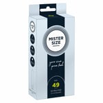 Mister Size condoms 49 mm width Smaller Narrower Transparent condoms Box 10