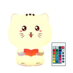 Cute Cartoon Cat 7 Colors Led Usb Rechargeable Night Light Lamp No.4 With Remote Control