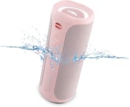 Enceinte Bluetooth puissante, résistante à l'eau, batterie 10H, microphone, grande enceinte portable True Wireless, Aux In, USB, assistant vocal et système d'éclairage | #Party rose