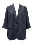 Marina Rinaldi Women's Black Capalbio Button Closure Blazer Size 22W/31 NWT