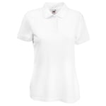 Fruit of the Loom Womens Lady-Fit 65/35 Short Sleeve Polo Shirt (White) - Size X-Small