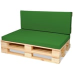 SuperKissen24 Matelas Coussin Dossier pour Palette Canapé 120x80 cm et Appui 120x40 - imperméable - Mousse - Vert