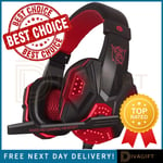 GAMING HEADSET HEADPHONES FOR XBOX ONE PS4 PS5 NINTENDO SWITCH PC 3.5MM MIC LED