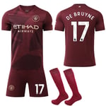 2024-25 säsong fotbollskläder set Nr 17 De Bruyne Manchester City tröja No.17 De Bruyne #22(120-130 cm)