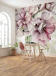 Komar Papier peint photo non tissé La Flor - Fleurs, fleurs, salon, chambre à coucher, décoration, dimensions : 300 x 280 cm (largeur x hauteur) - 6 panneaux, largeur de la bande 50 cm