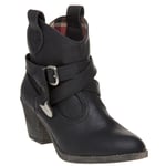 Rocket Dog Womens Satire Boots - Black PU - Size UK 6