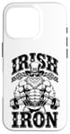 Coque pour iPhone 16 Pro Irlandais Iron Funny St Patrick Day Leprechaun Gym Fitness