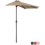 Uniprodo Kakkoslaatu Aurinkovarjo puolikas - kermanvärinen viisikulmainen 270 x 135 cm