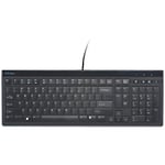 Kensington Advance Fit Wired Full-Size Slim Keyboard K72357UK QWERTY 2 m USB-A Cable Black