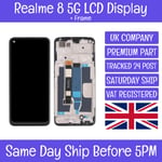 Oppo Realme 8 5G RMX3241 LCD Screen Display Touch Digitizer Replacement + Frame