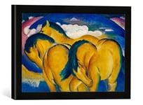 Kunst für Alle 'Encadré Image de Franz Marc Les Petits Chevaux Jaunes, d'art dans Le Cadre de Haute qualité Photos Fait Main, 40 x 30 cm, Noir Mat