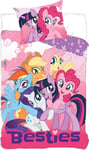 My Little Pony sängkläder - 150x210 cm - MLP Besties - 2 i 1 design - Sängkläder i 100% bomull