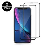 2 pièces 2.5D Plein Écran Verre Trempé Film Protection écran pour iPhone XR 6,1 Pouces Ultra Résistant Dureté 9H Noir P12247