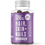 Free Soul Biotin Hair Supplement – Hair, Skin, & Nails Gummies – Delicious Chewable Hair Skin and Nails Vitamins – Biotin Enhanced with Vitamins B6, B12, Zinc, Selenium, E, A, C & D – 60 Gummies