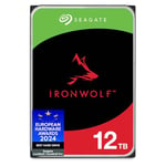 Seagate IronWolf, 12TB, NAS, Internal Hard Drive, CMR, 3.5 Inch, SATA, 6GB/s, 7200 RPM, 256MB Cache, for RAID Network Attached Storage, 3 year Rescue Services, FFP (ST12000VNZ008)