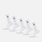 MP Unisex Crew Socks (5 Pack) - White - UK 6-8