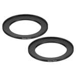 55mm-72mm Metal Step Up Ring, 2 Pcs Camera Lens Filter Adapter Ring Black