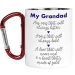 Tongue in Peach Carabiner Mug | Camper Cup | Thermal Mugs | My Grandad | Grandparents Gift Cute from Kids Love Quote Nature Lover Outdoors Walking | CMBH158