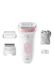 Braun Silk-epil 7 Epilator with Lady Shaver Head &amp; Trimmer Comb 7-030 White/Flamingo, One Colour, Women