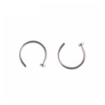 2-pack Silver Fake Piercing Läpp Näsring Septum Läppring utan Hål silver