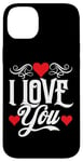 Coque pour iPhone 14 Plus Love You Couples pour la Saint-Valentin