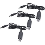 Tlily - 3X usb dc 5V a 12V 2.1mm x 5.5mm Convertisseur de Module Connecteur Male Barrel Prise Cable d' Jack