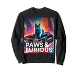 Paws & Furious Cat Lover Design for Cat Moms and Dads Sweatshirt