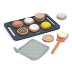 Janod Atelier Bois-Kit Pâtisserie-Plateau Biscuits avec Gant et Spatule-Jouet d'Imitation Idéal Accessoires Cuisine Enfant-Dès 3 ans-J06643, J06643, Multicolore