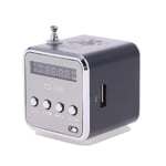 (Musta)TD-V26 Mini Radio FM kannettavat kannettavat kaiuttimet vastaanottimen tuella TF Card Micro USB Mini Stereo Super Bass Kaiutin