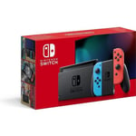 Nintendo Switch Rouge/Bleu Néon 32Go [Nouveau modèle V2] + Pokémon Let's go Evoli Switch + 1 Figurine Offert