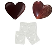 4 x Large Heart Shaped Moulds Chocolate, Ice Make Your Own Valentines Day Gift