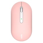 apm Colors Souris sans Fil Silencieuse, Mode Bluetooth ou récepteur 2.4GHz, 3 Boutons, Portable, Pile Incluse, Compatible avec PC Téléphone Tablette, Windows macOS iPadOS Android Chrome, Rose, 571174