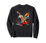 Splash Art Cello Instrument Orchestra Cellist Cellists Sweatshirt