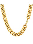 PROSTEEL Chaîne Collier Cubaine Homme Plaqué Or 55cm Grosse Maille Dorée 12mm Street Style