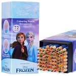 Disney Crayons de Couleur Enfant, Coffret 72 Crayons de Couleur pour Dessin et Coloriage, Couleurs Assorties (Violet Elsa)