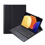 For Xiaomi Pad 6S Pro 12.4 Lambskin Texture Detachable Bluetooth Keyboard Leather Case with Touchpad(Black)