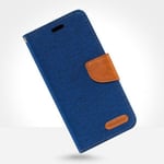 Canvas Diary Sony Z5 Compact Wallet Case  Blue