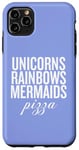 Coque pour iPhone 11 Pro Max Licorns Rainbow Sirènes Pizza Fun