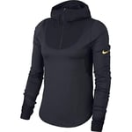 Nike Top Midlayer Glam Sweatshirt Femme, Black/Metallic Gold, FR : M (Taille Fabricant : M)