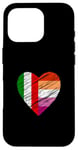 Coque pour iPhone 16 Pro Drapeau LGBTQ Italie Lesbienne Pride Cœur Amour LGBTQIA