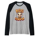 Bee Happy Big Smile Bad Teeth Bee Be Happy Raglan Baseball Tee